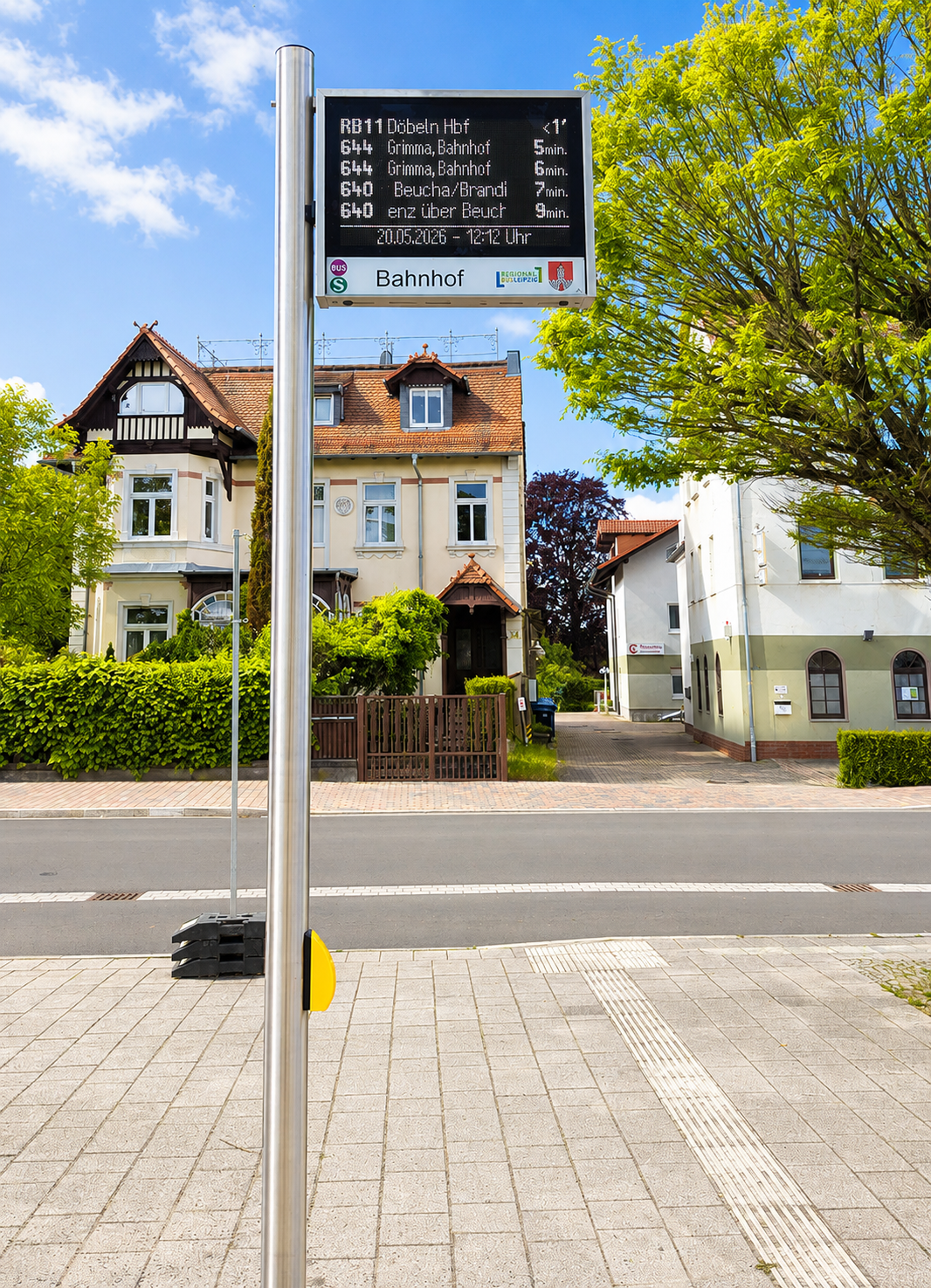 Digitales Informationssystem in Naunhof/Bahnhof