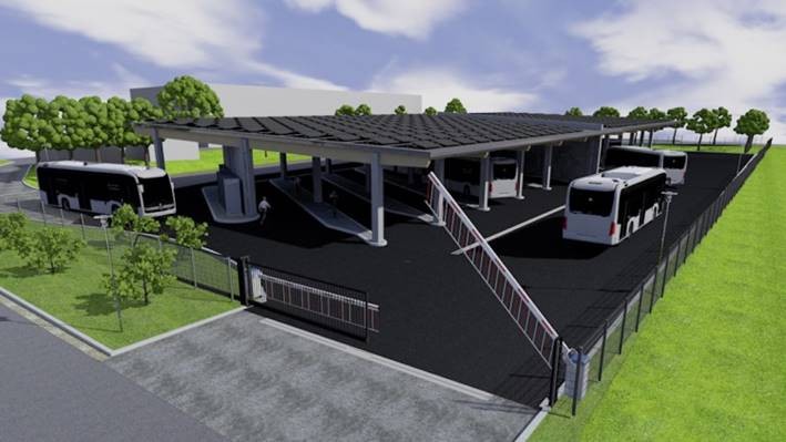 E-Bus-Depot der Regionalbus Leipzig in Zwenkau, Planungsskizze